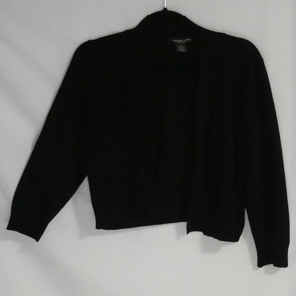 LINDA MATTHEWS NEW YORK | large | Black Open Front Lightweight Knit Cardigan - Picture 1 of 16